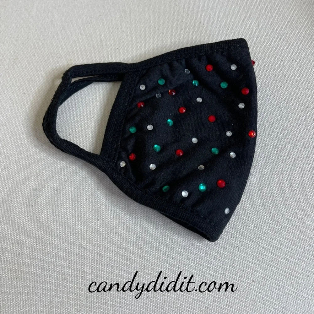NWT Handmade Candy Did It! Candy Cane Bling With Soft Quilt Layer Face Mask